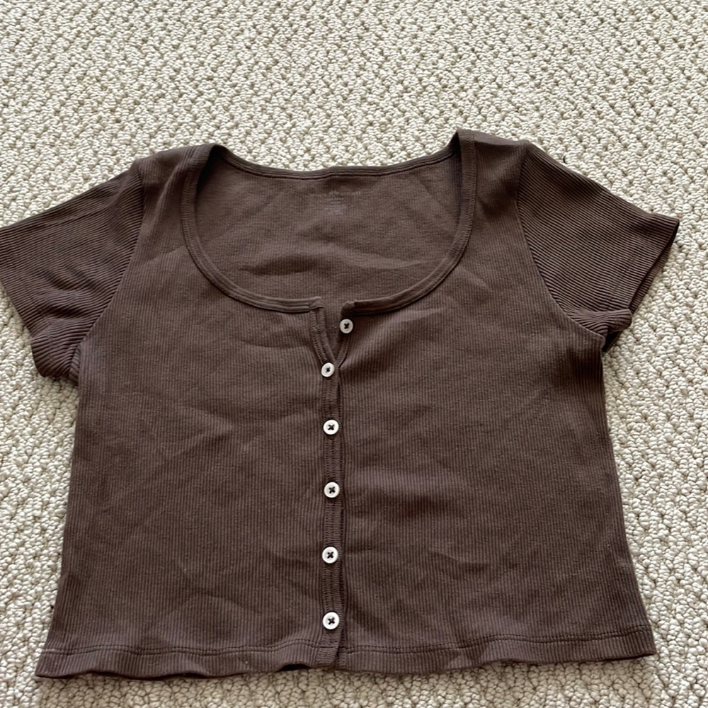 Brandy Melville chocolate brown baby tee
